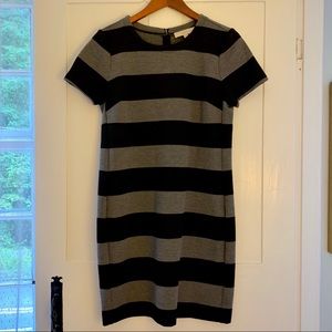 LOFT black and gray striped dress, size medium
